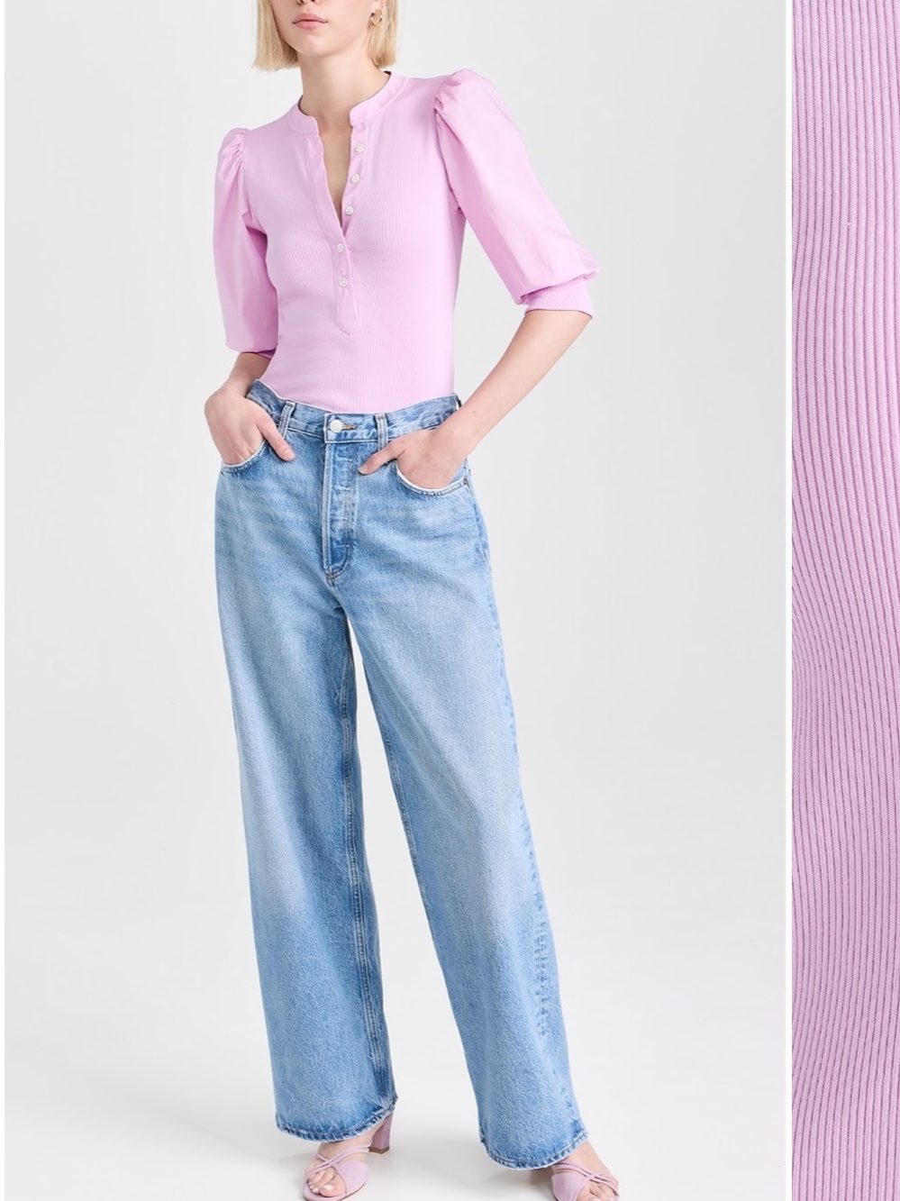 VERONICA BEARD Coralee Orchid Cotton Top - Picture 5 of 13